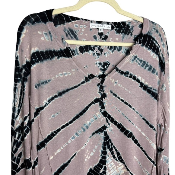 Young Fabulous and Broke Long Sleeve Linen Blend Tie Dye Top Casual Size Small - Picture 3 of 10